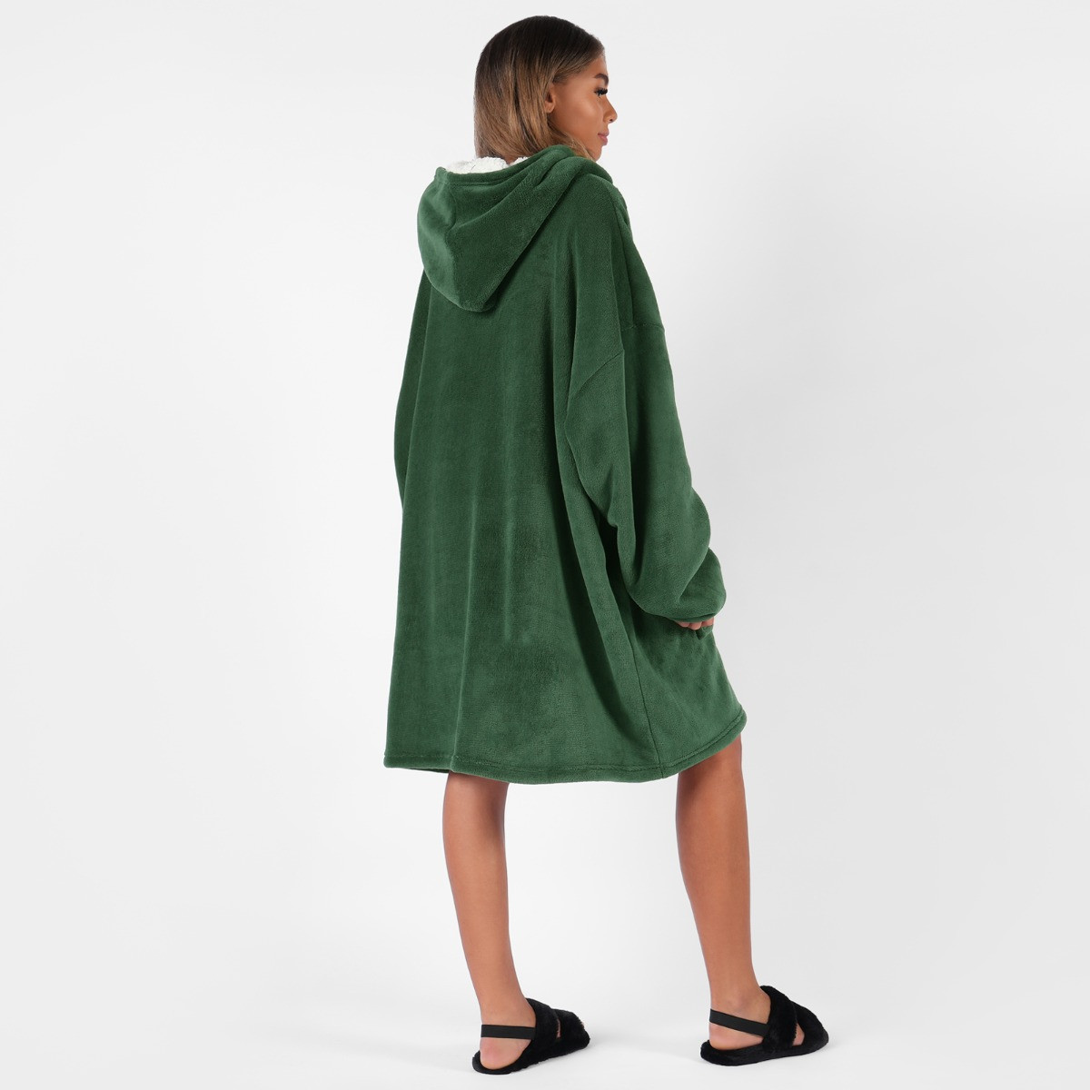 Sienna Supersoft Hoodie Blanket, Adults - Forest Green>
