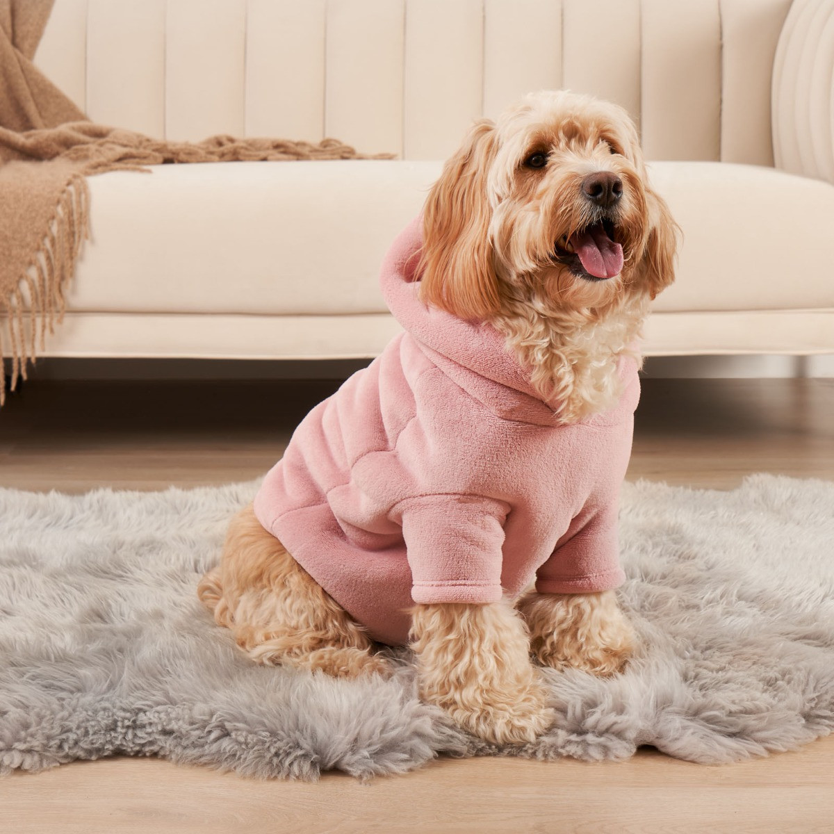 OHS Dog Hoodie Blanket - Blush>