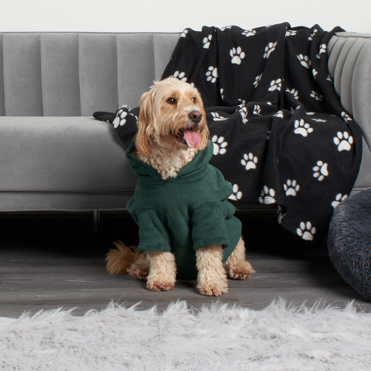 OHS Small Dog Hoodie Blanket - Forest Green>