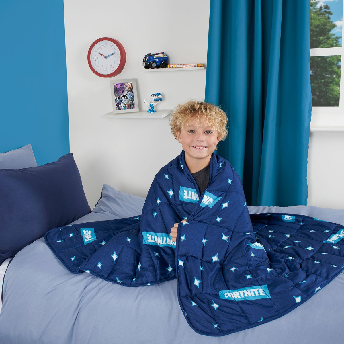 Fortnite Party Weighted Blanket, Navy Blue - 3kg>