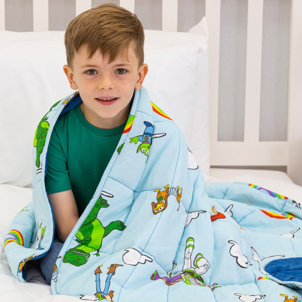 Disney Toy Story Rainbow Weighted Blanket - Sky Blue>