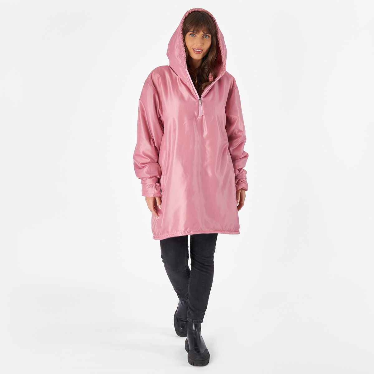 OHS Water Resistant Half Zip Changing Robe - Blush>