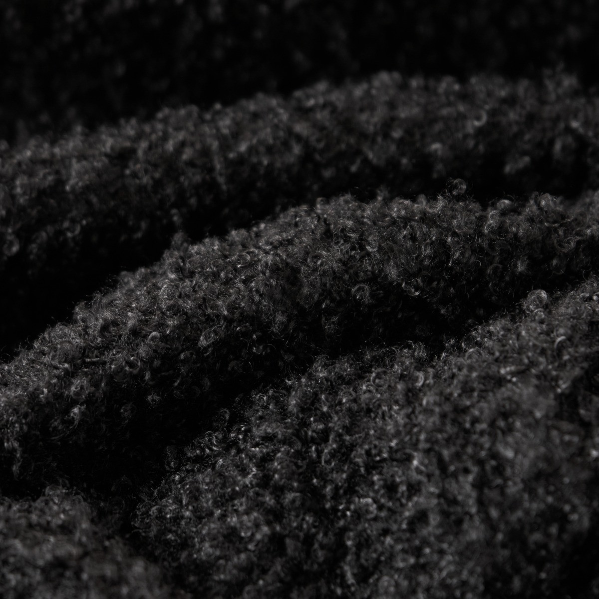 OHS Bouclé Eyelet Blackout Curtains - Black>