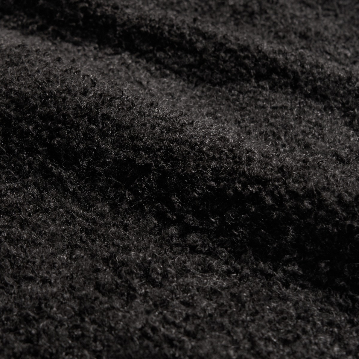 OHS Bouclé Eyelet Curtains, Black - 66 x 90">