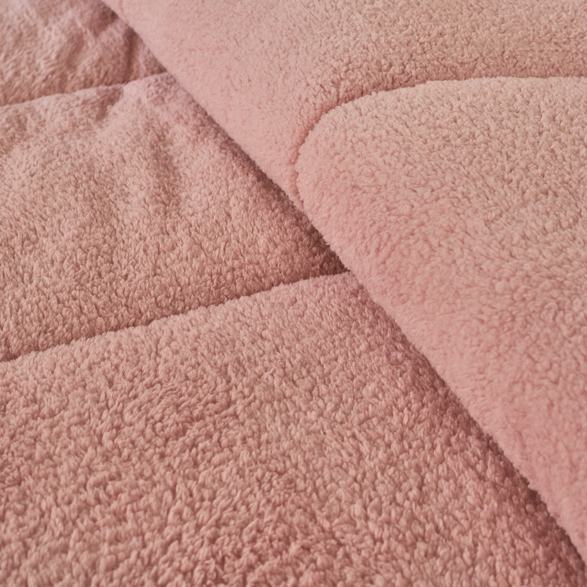OHS Teddy Coverless 10.5 Duvet & Pillowcases, Blush - Double>