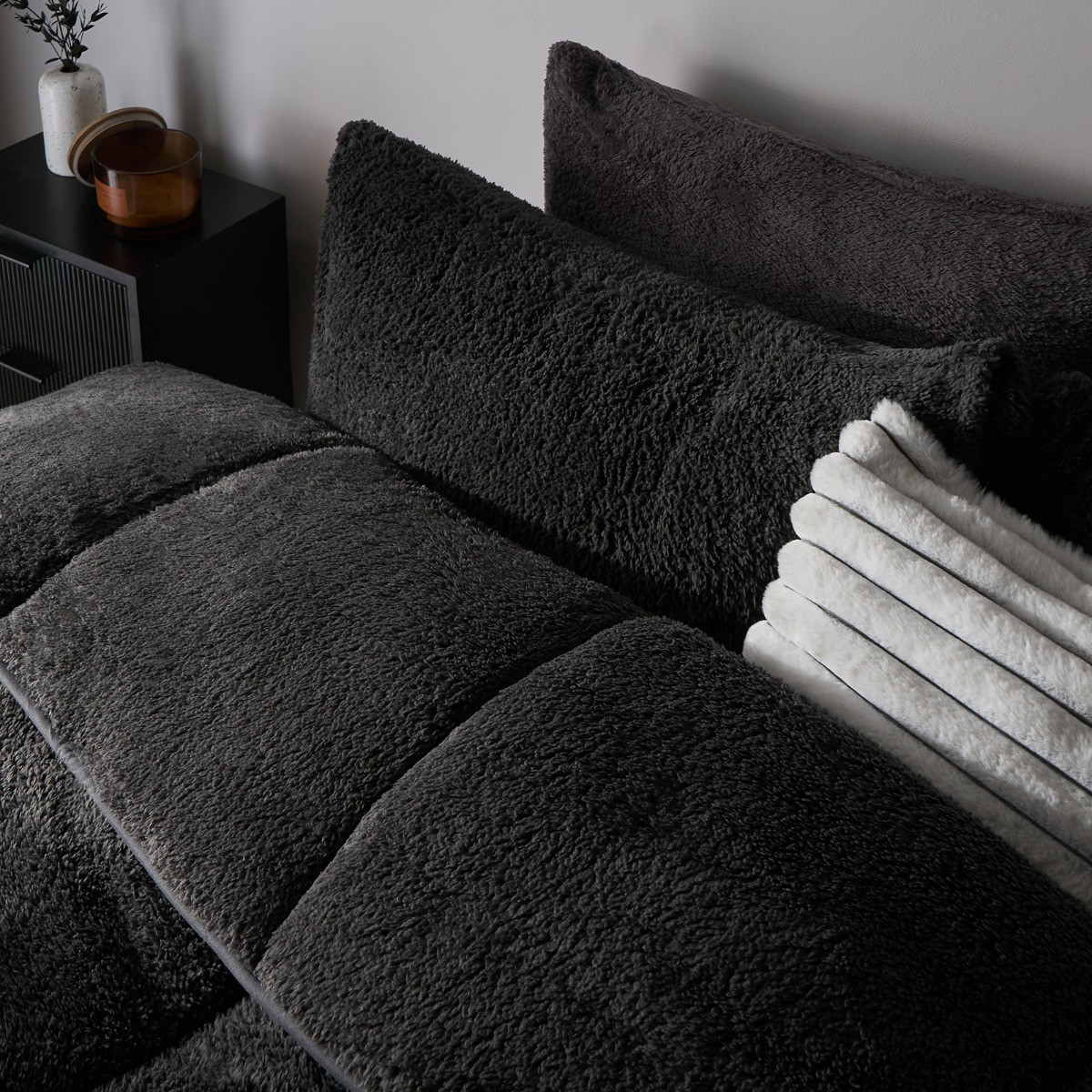 OHS Teddy Coverless 10.5 Duvet & Pillowcase - Charcoal>