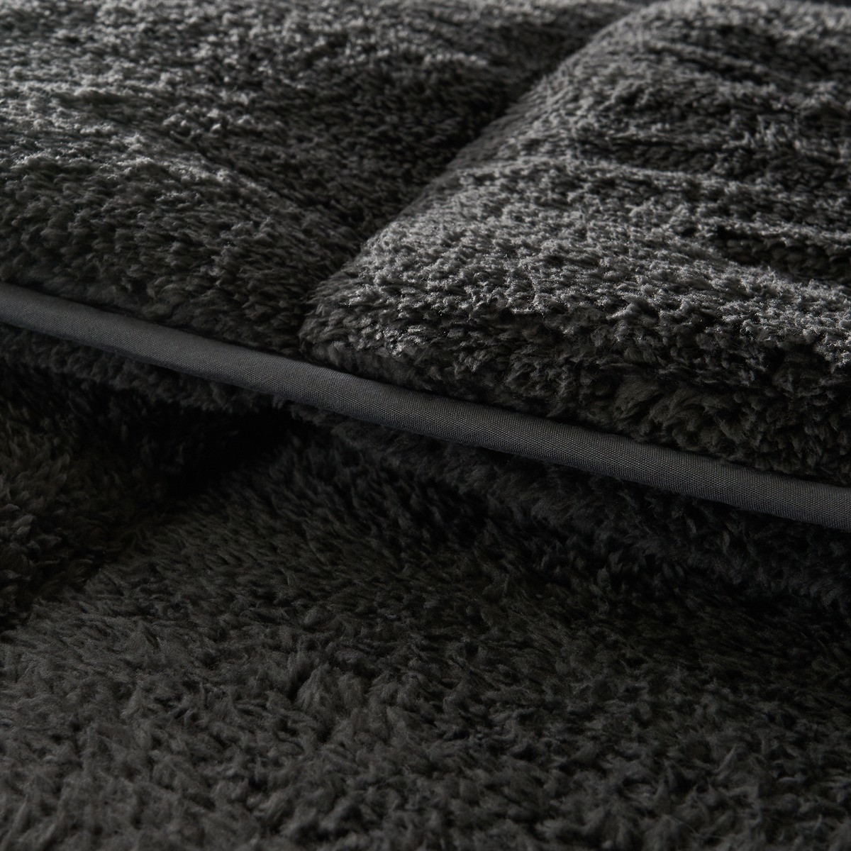 OHS Teddy Coverless 10.5 Duvet & Pillowcase, Charcoal - Single>