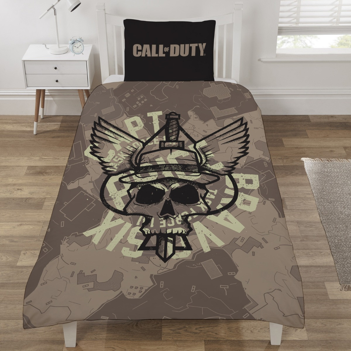 Call of Duty Captain Price Duvet Set, Brown/Grey - Single>
