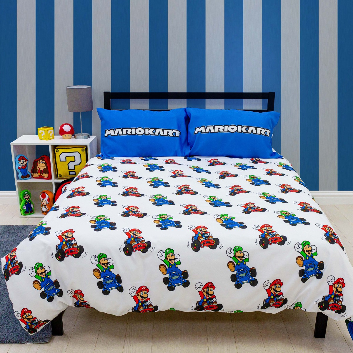 Nintendo Mario Kart Checkers Duvet Set - Blue>