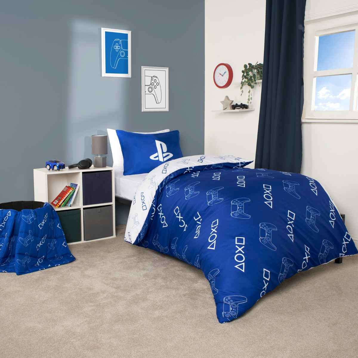 PlayStation Player Reversible Duvet Set Blue