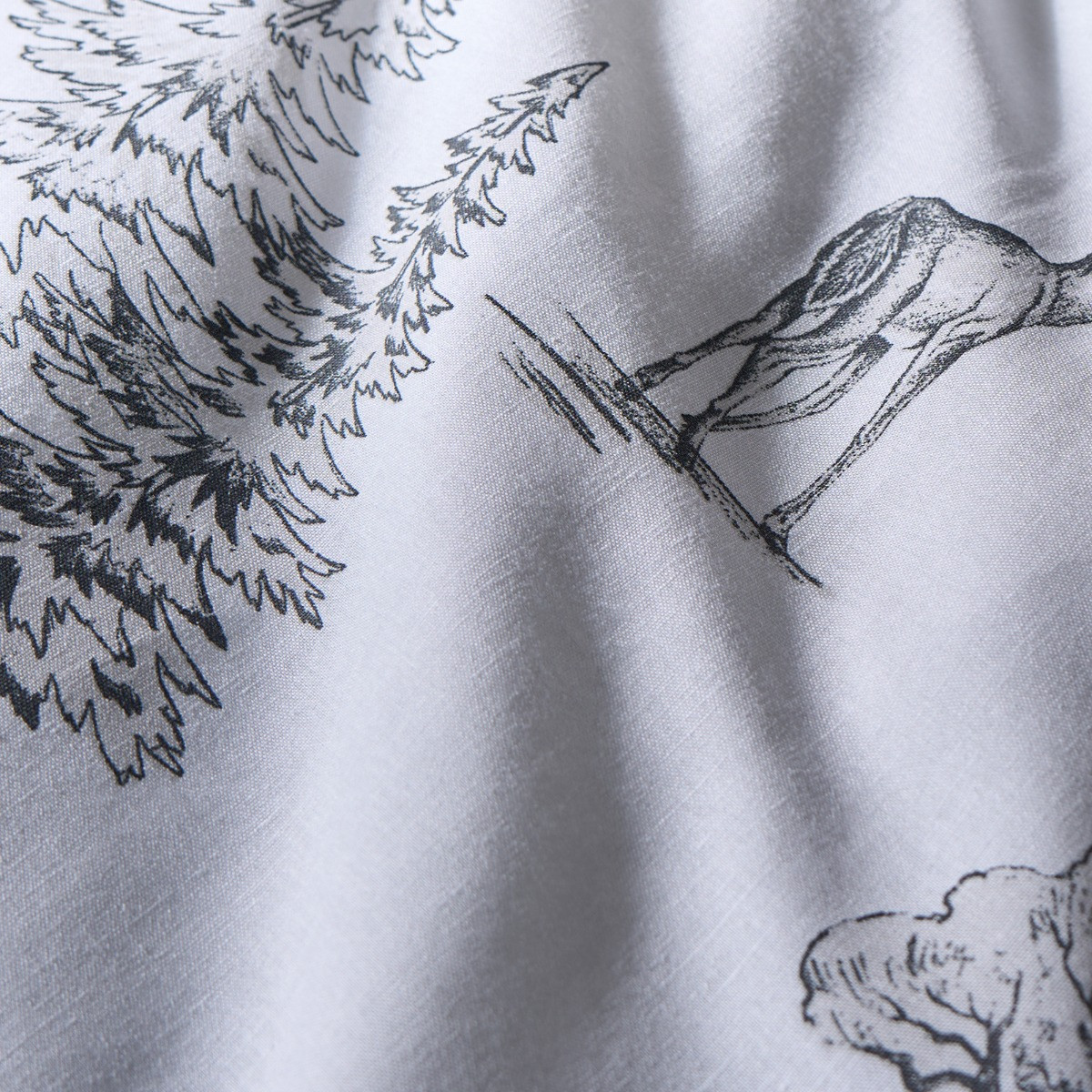 OHS Winter Stag Duvet Set, Charcoal/White - King>