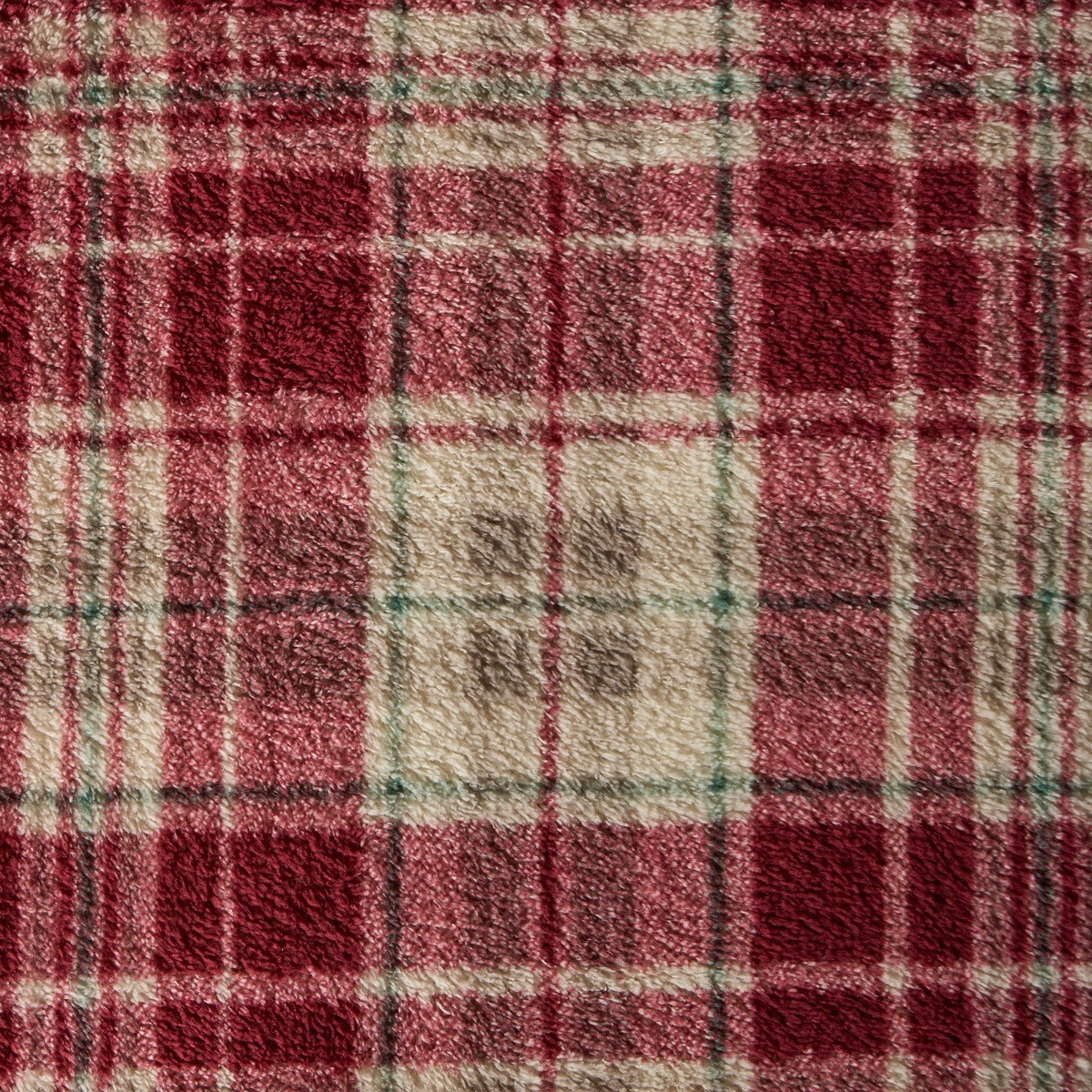 OHS Check Teddy Duvet Set - Red/Natural>