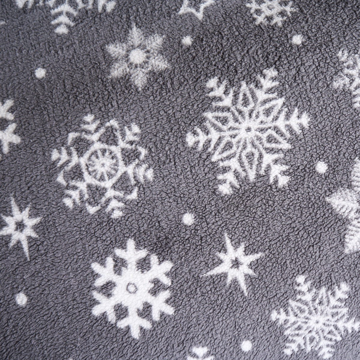 OHS Snowflake Teddy Duvet Set, Grey - Single>