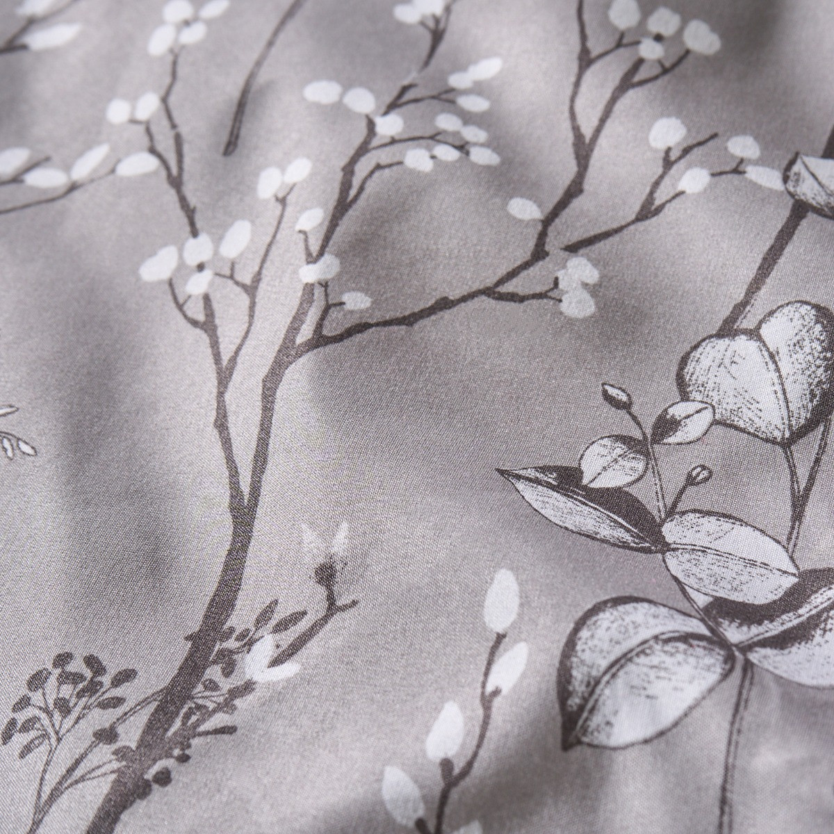 OHS Willow Branch Reversible Duvet Cover Set, Grey - King>
