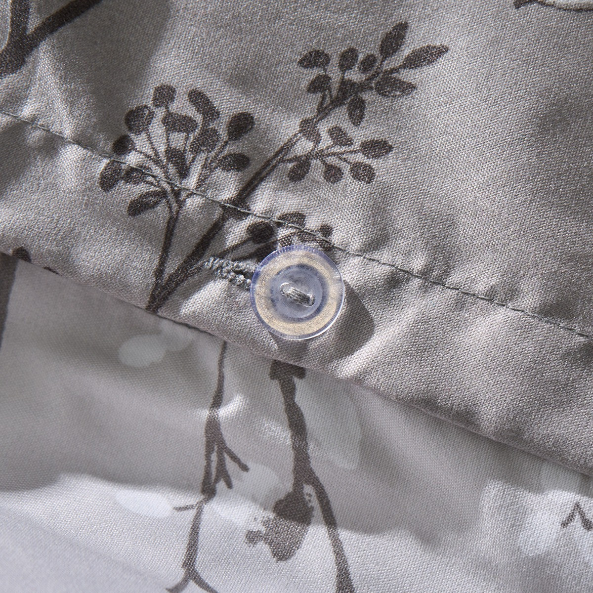 OHS Willow Branch Reversible Duvet Cover Set, Grey - King>