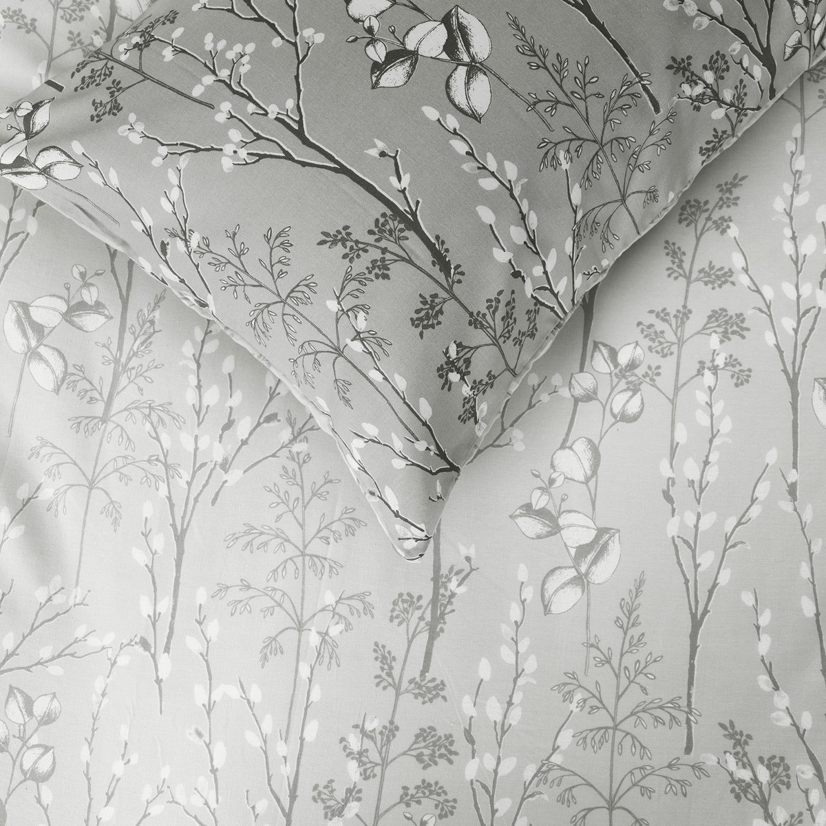Dreamscene Willow Branch Duvet Set, Grey Superking