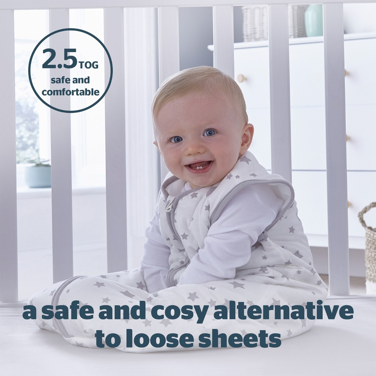 Silentnight Safe Nights Baby Sleeping Bag Grey