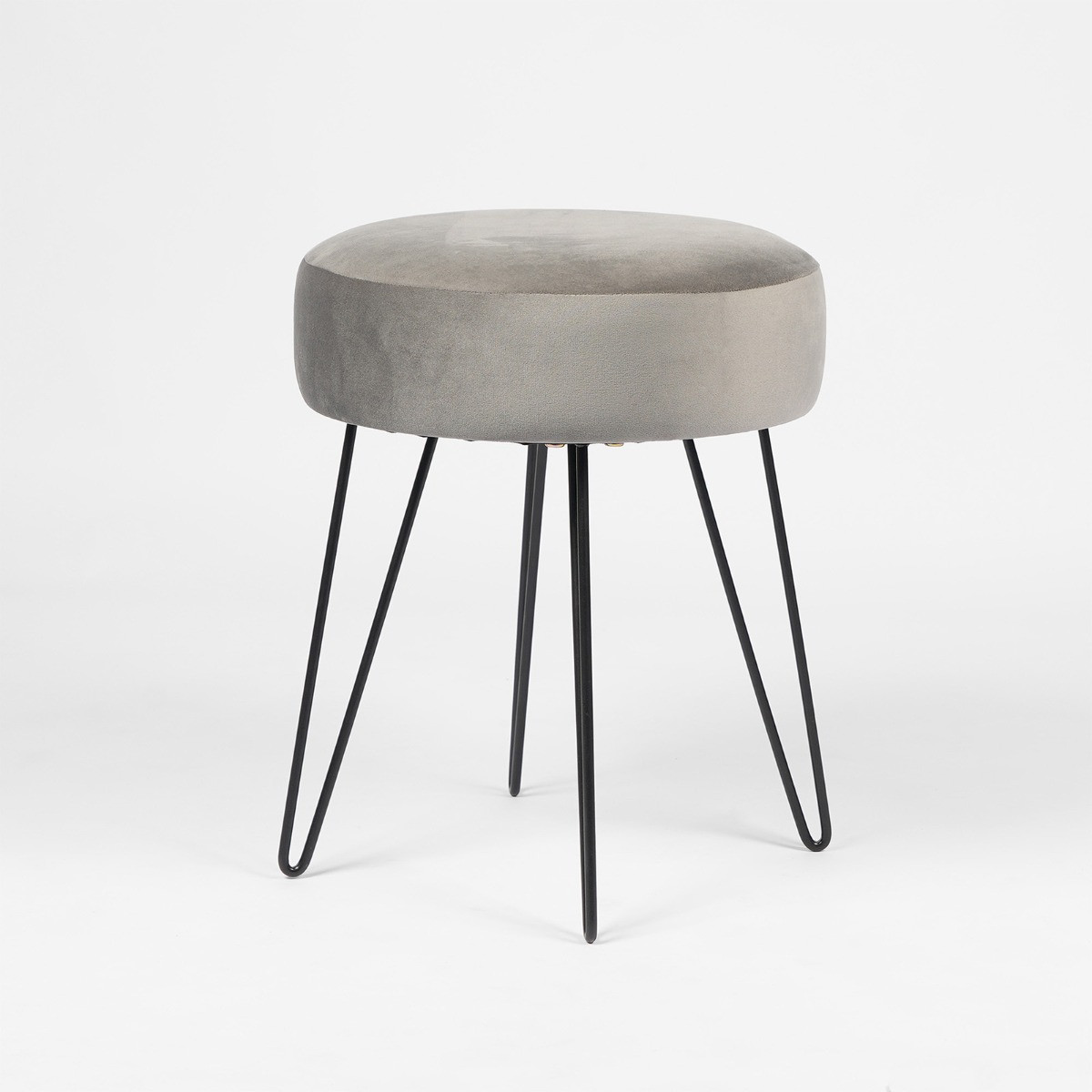OHS Matte Velvet Hairpin Stool - Charcoal>