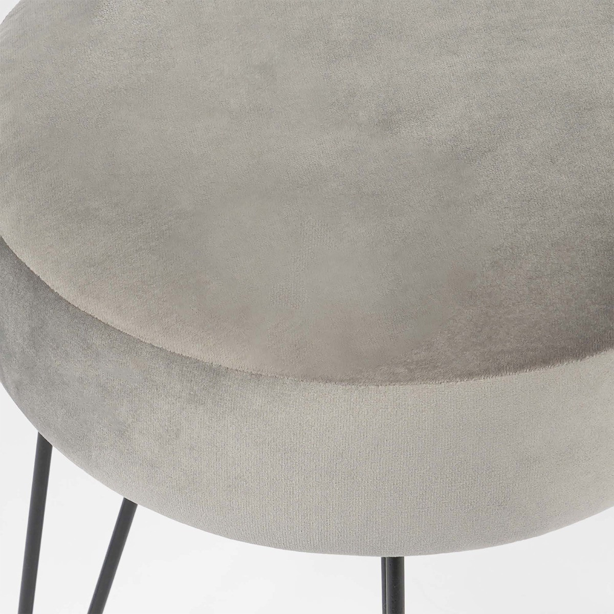 OHS Matte Velvet Hairpin Stool - Charcoal>