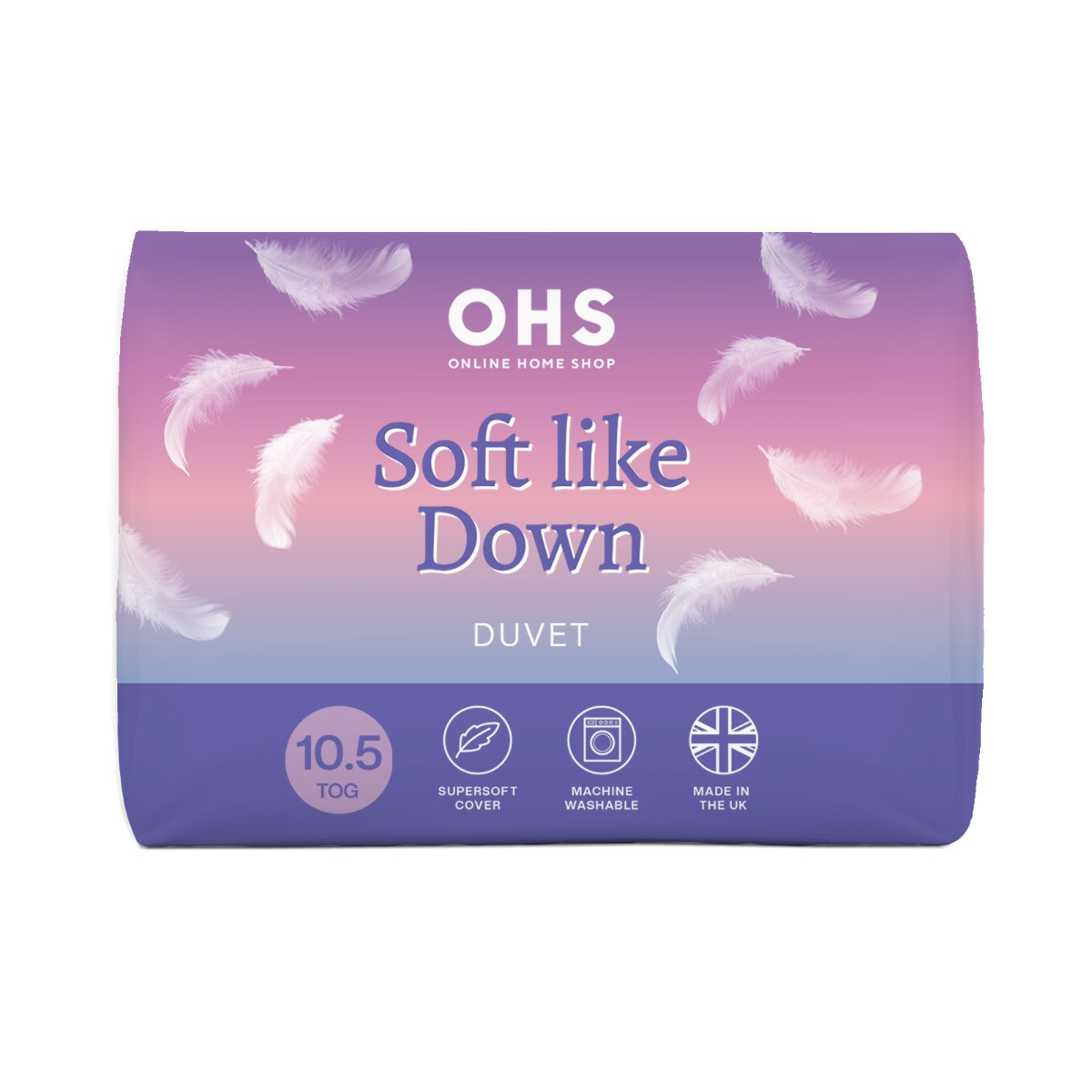 OHS Soft Like Down 10.5 Tog Duvet, White - Double>