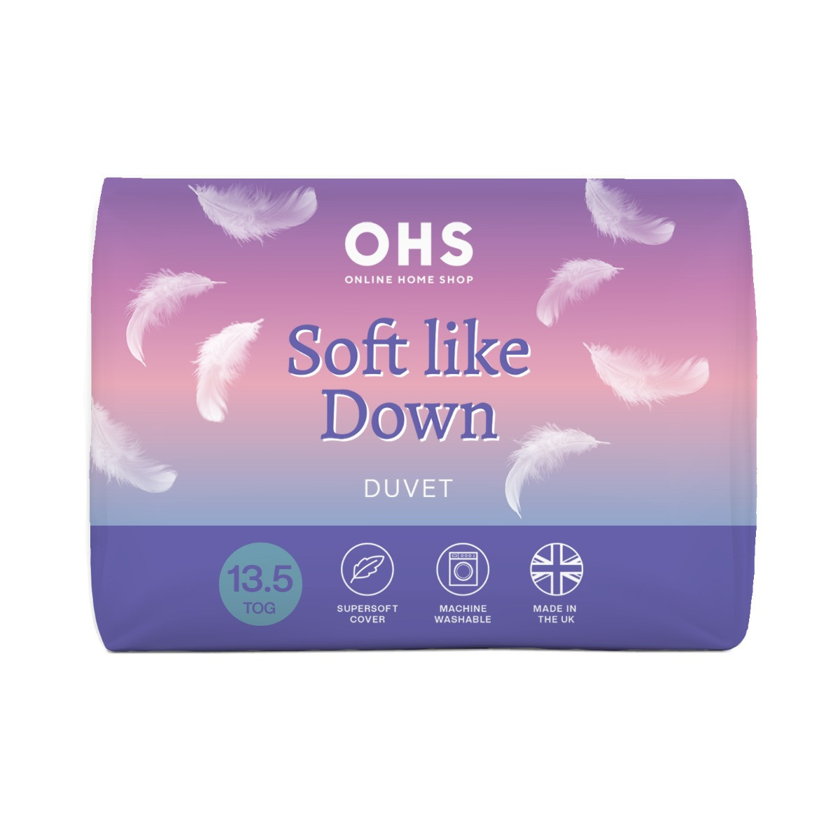 OHS Soft Like Down 13.5 Tog Duvet, White - King>