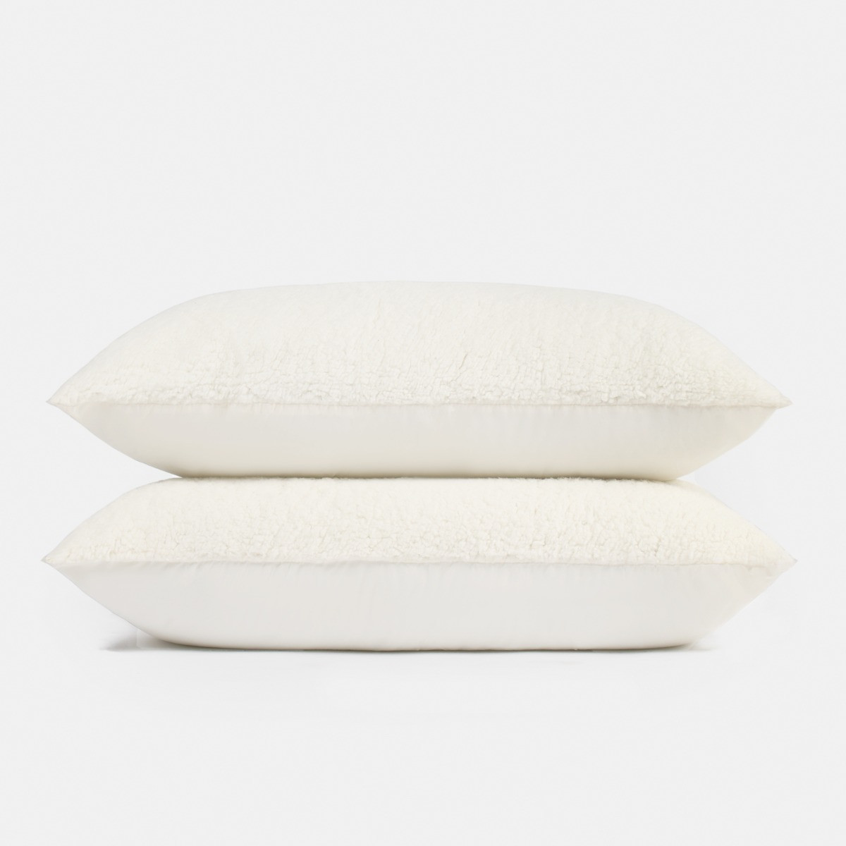 OHS 2 Pack Teddy Fleece Pillow - Cream>