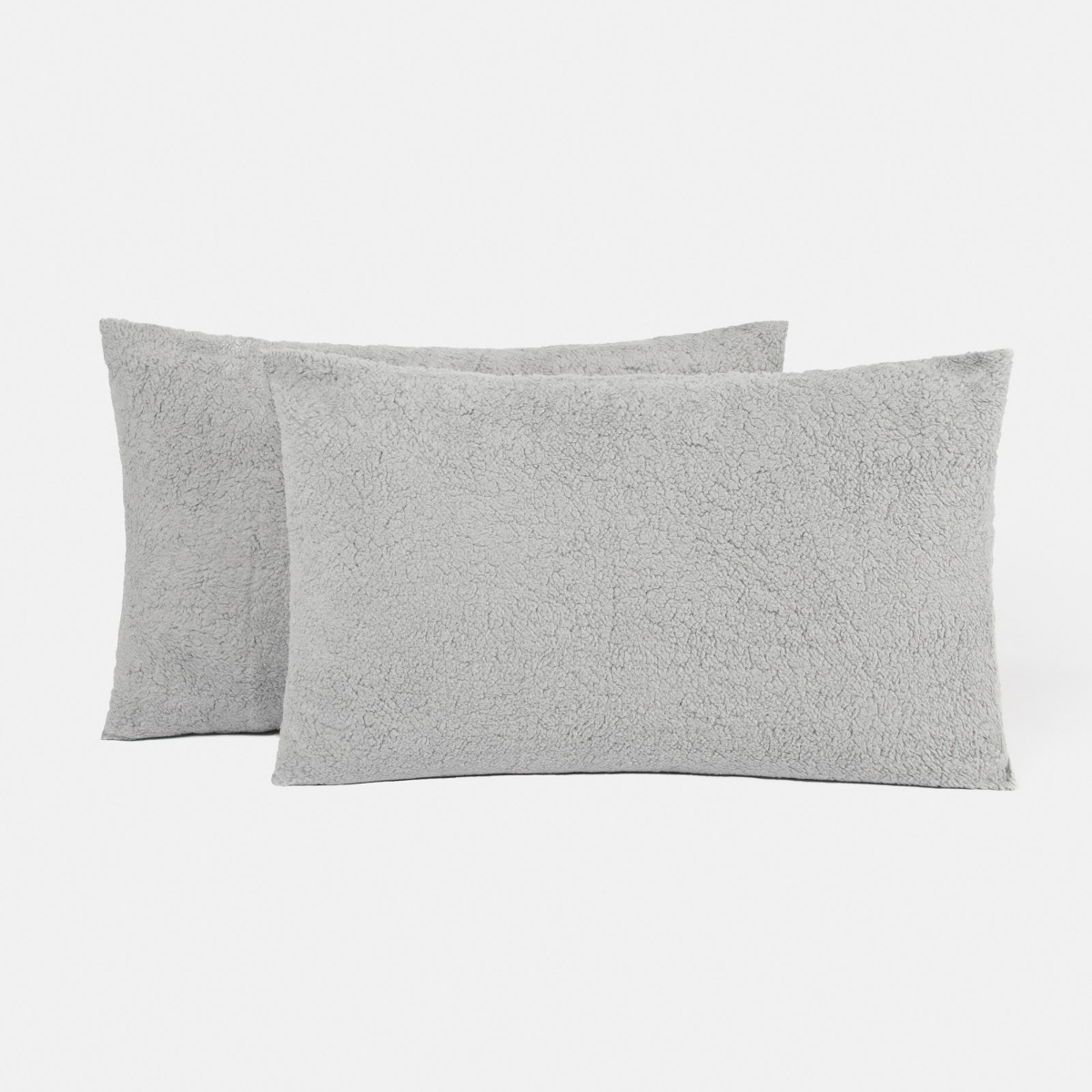 OHS 2 Pack Teddy Fleece Pillow - Charcoal>