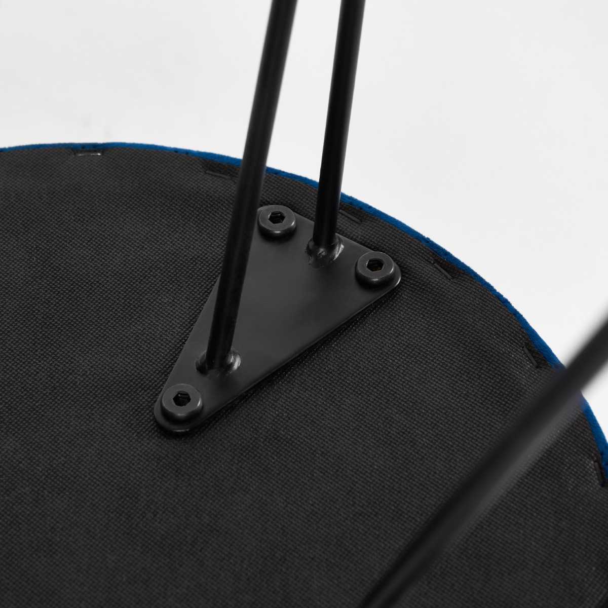 OHS Quilted Velvet Storage Hairpin Stool - Navy Blue>