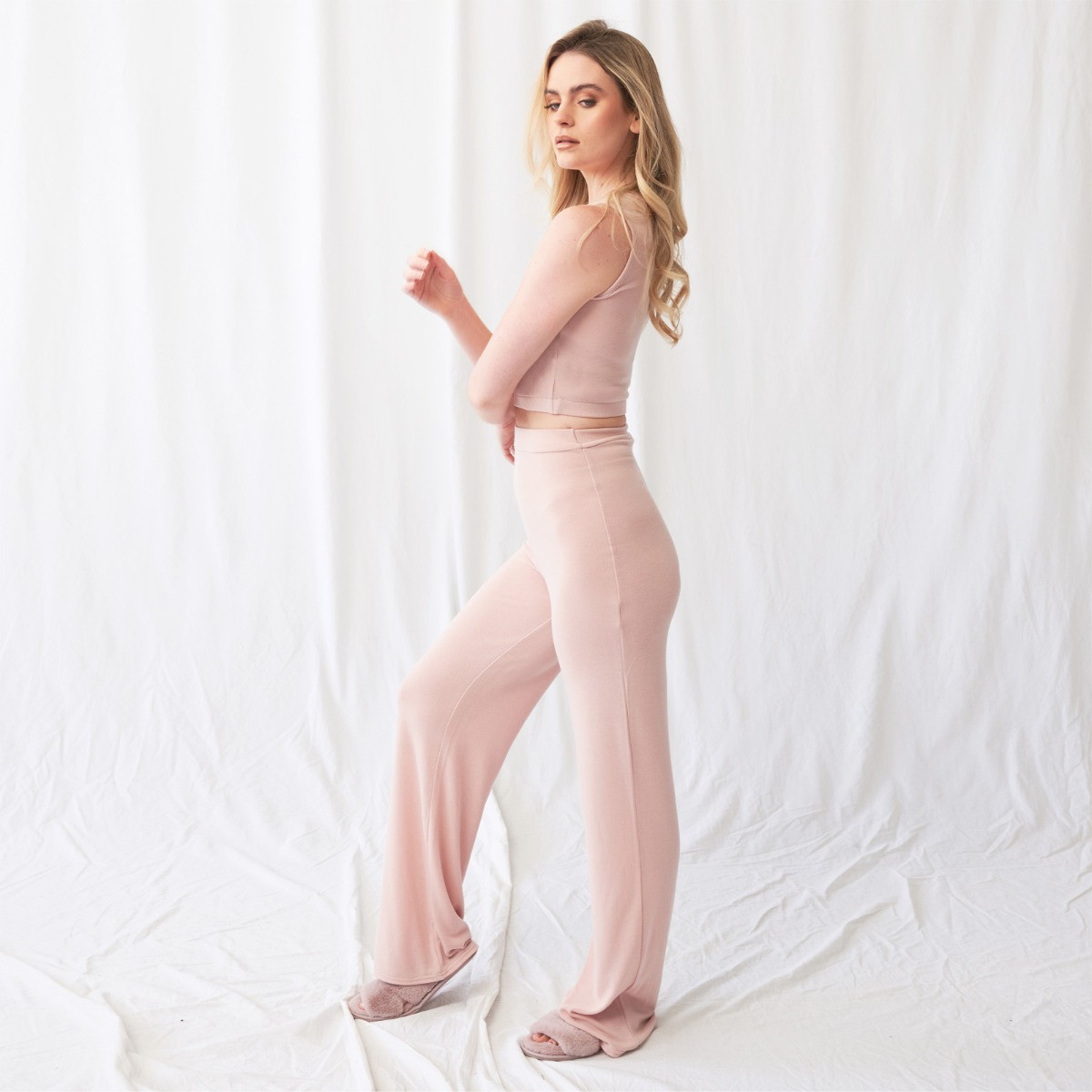 OHS Basic Jersey Flared Trouser - Blush>