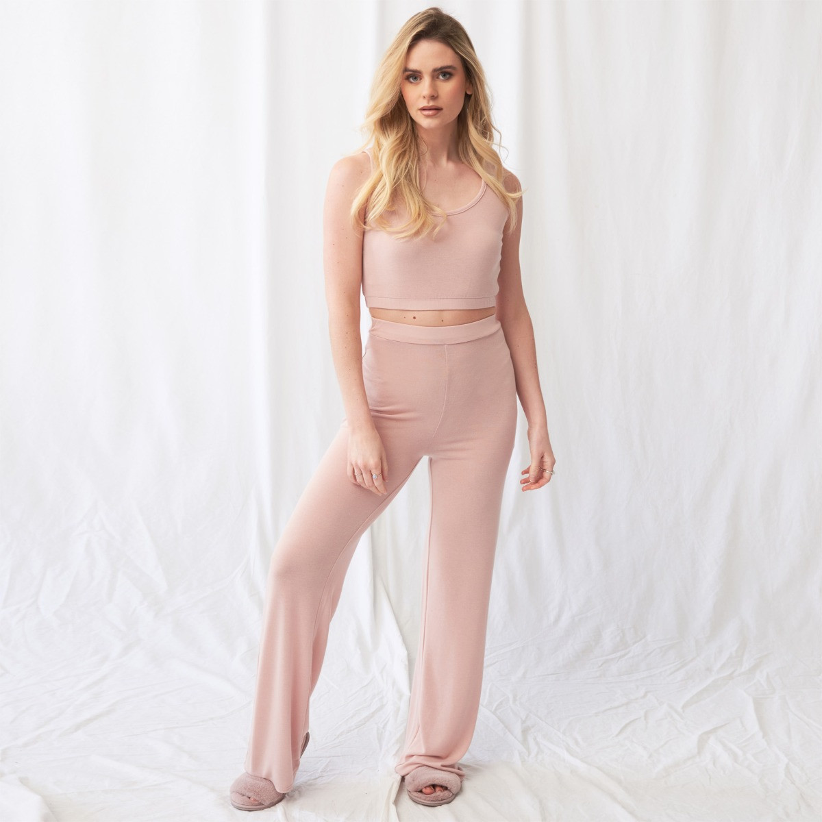 OHS Basic Jersey Flared Trouser - Blush>