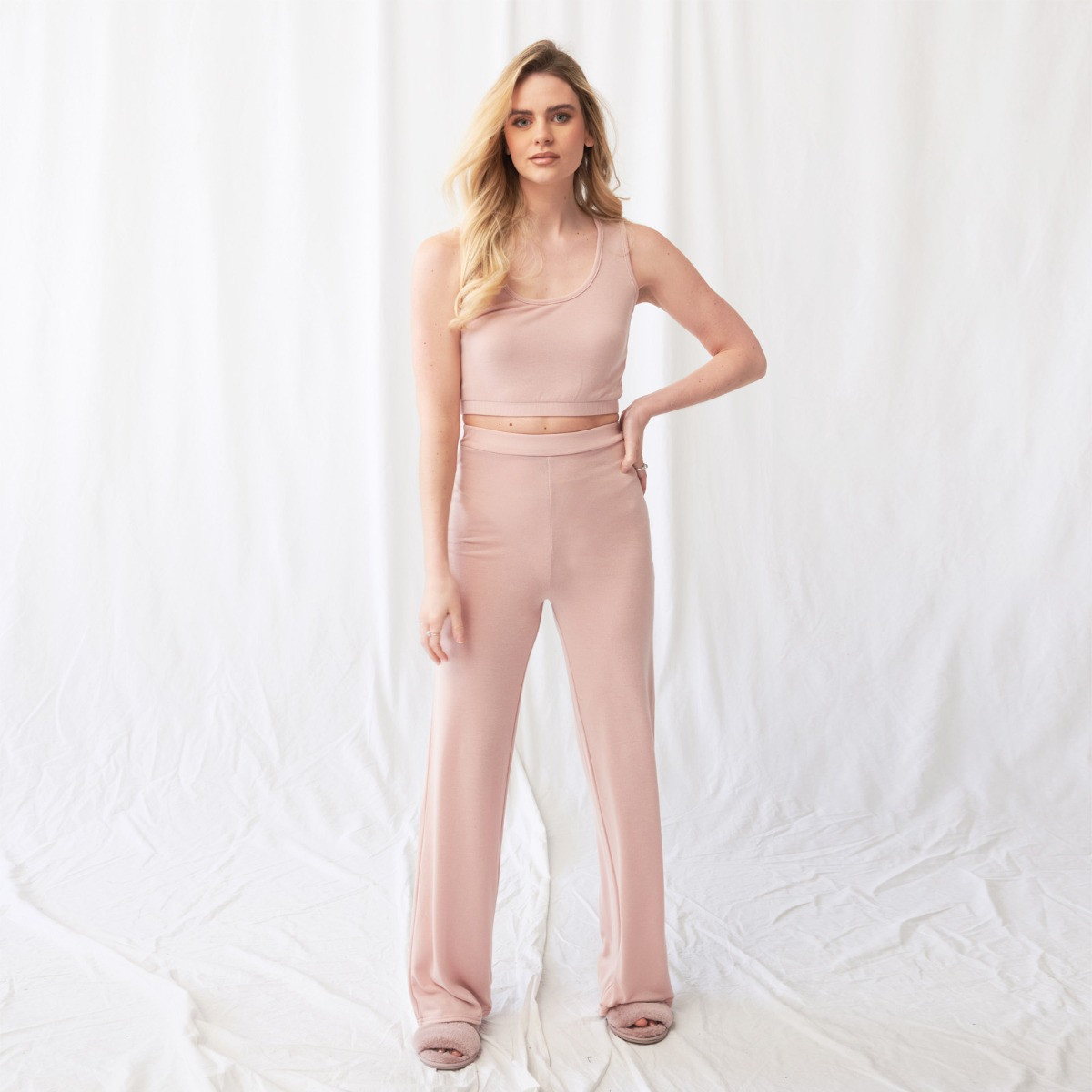 OHS Basic Jersey Flared Trouser - Blush>