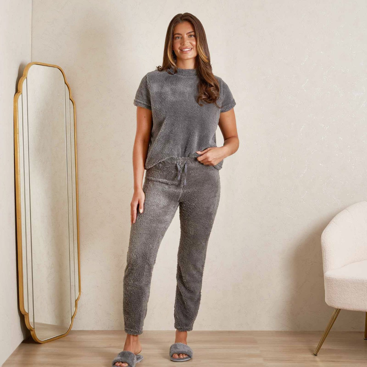 OHS Teddy Fleece Leggings - Grey>