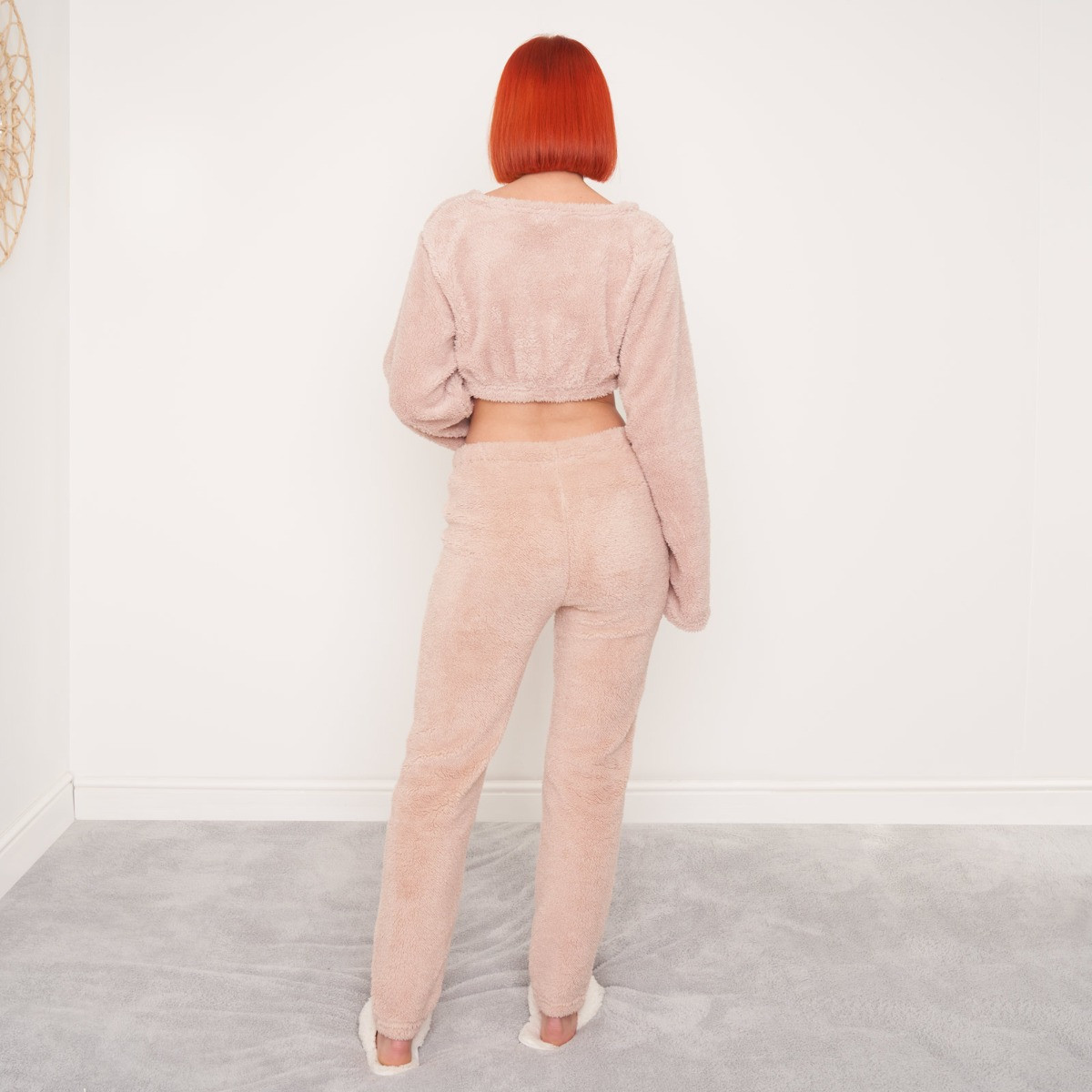 OHS Teddy Fleece Leggings, Blush - Large>