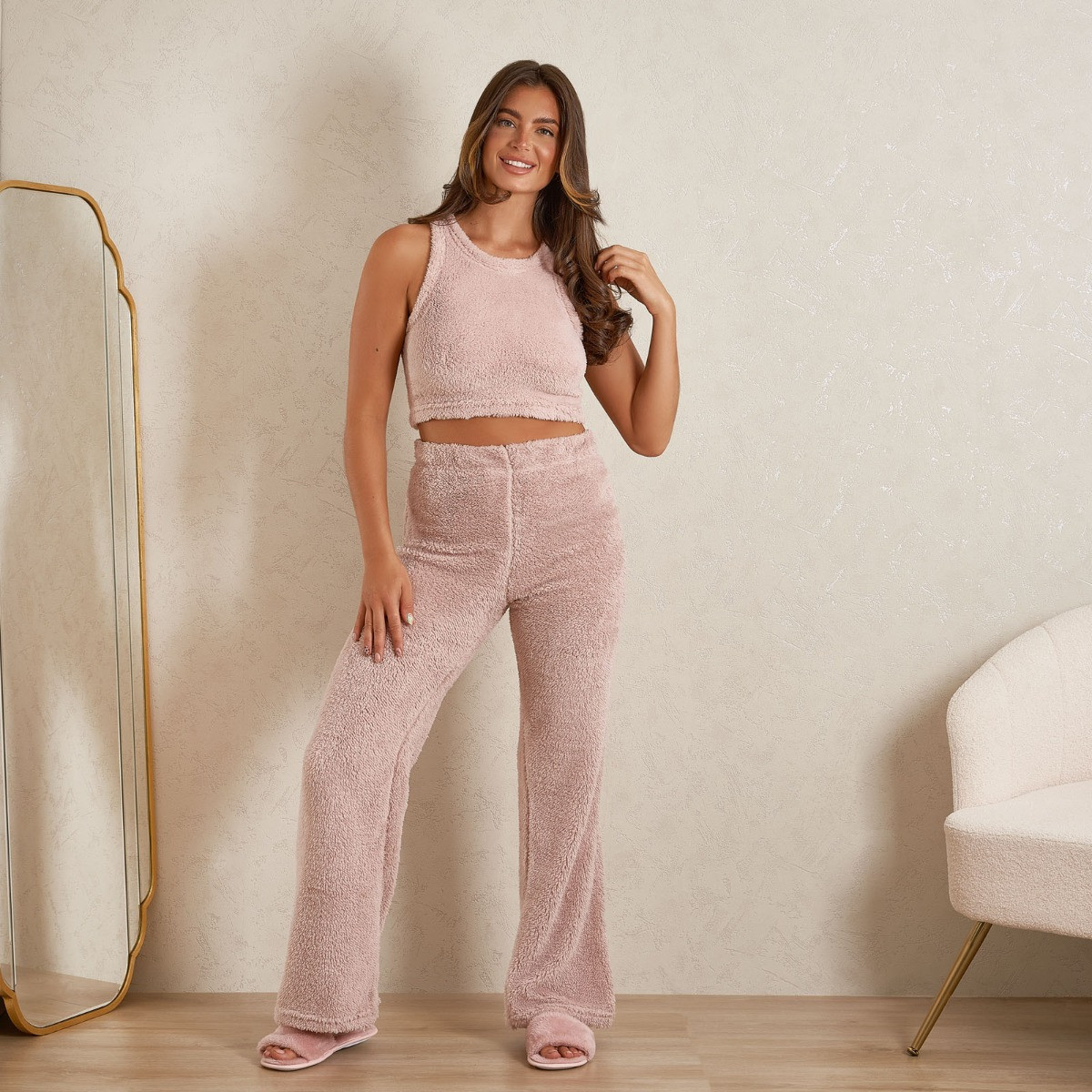 OHS Teddy Fleece Racer Back Top - Blush>