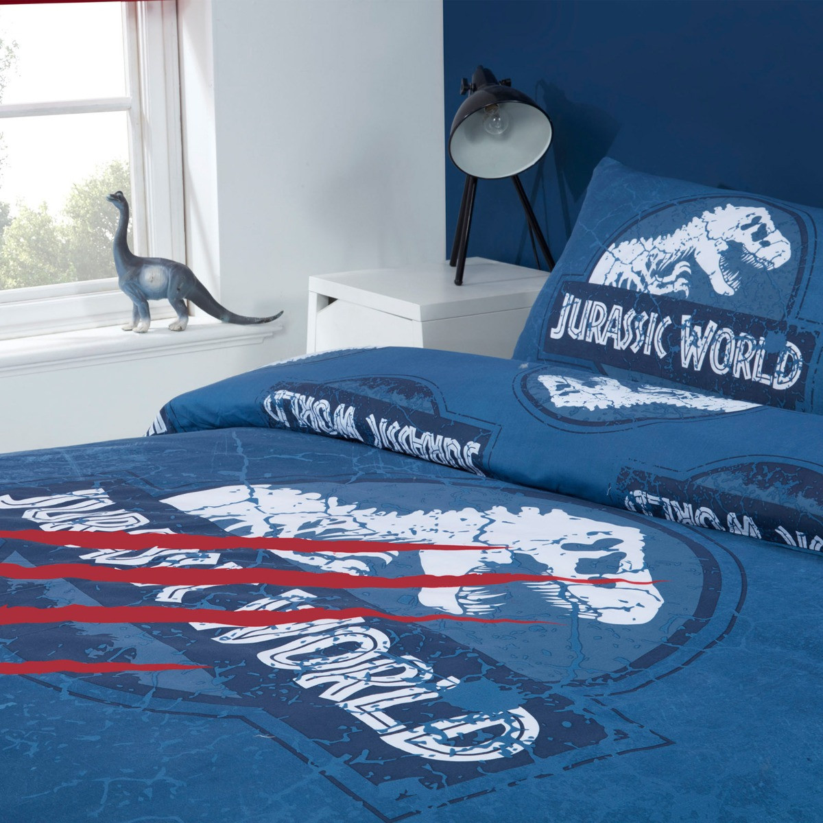 Jurassic World Claws Reversible Duvet Set, Navy - Double>