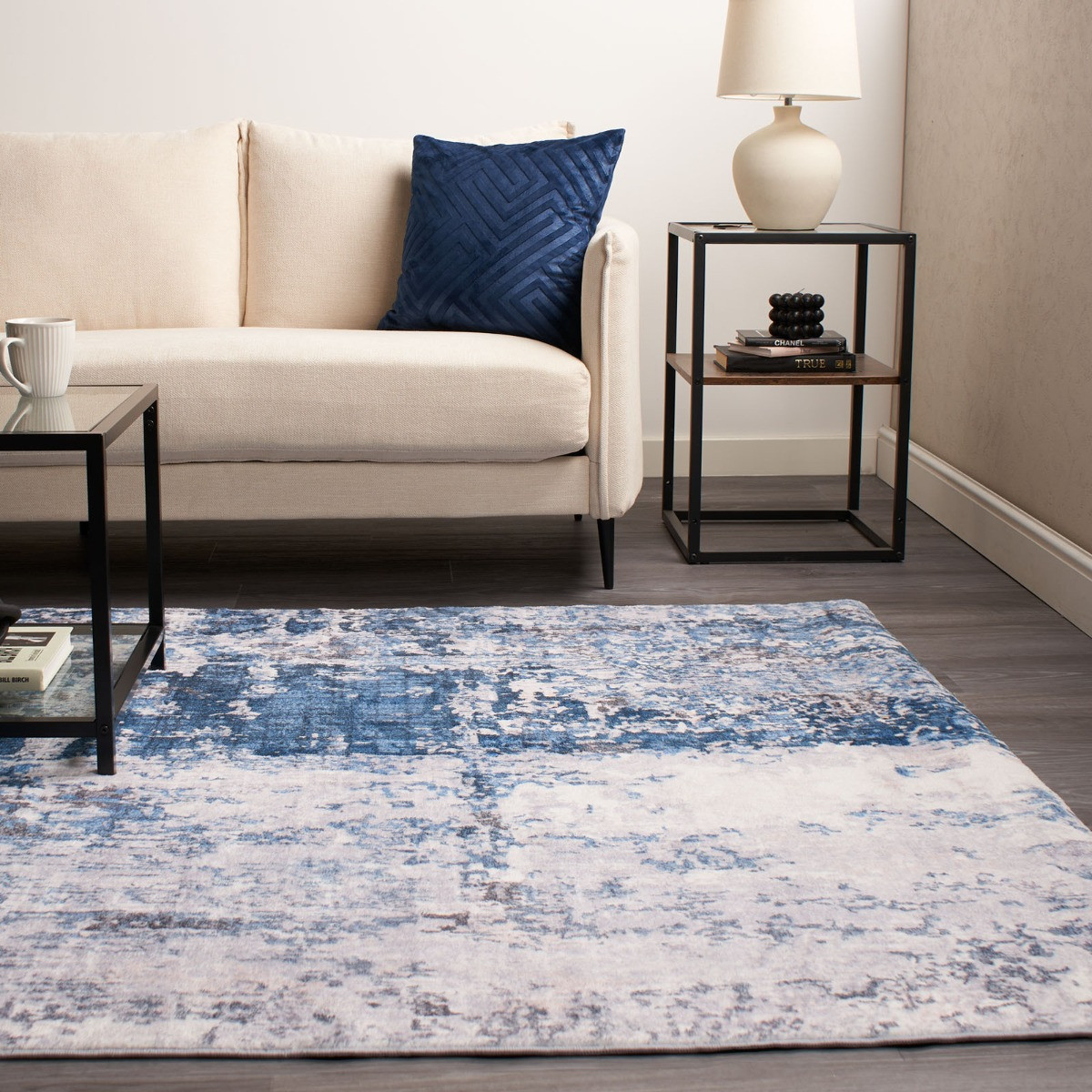 OHS Abstract Flat Rug, Blue - 160 x 230cm>