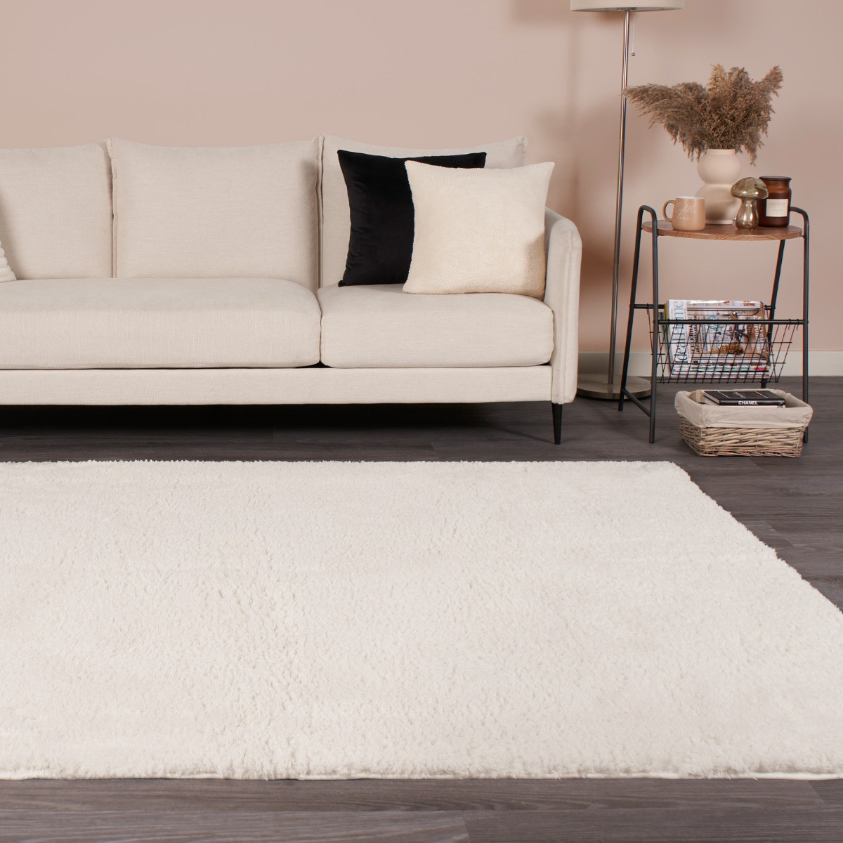 OHS Cosy Shaggy Rug Cream