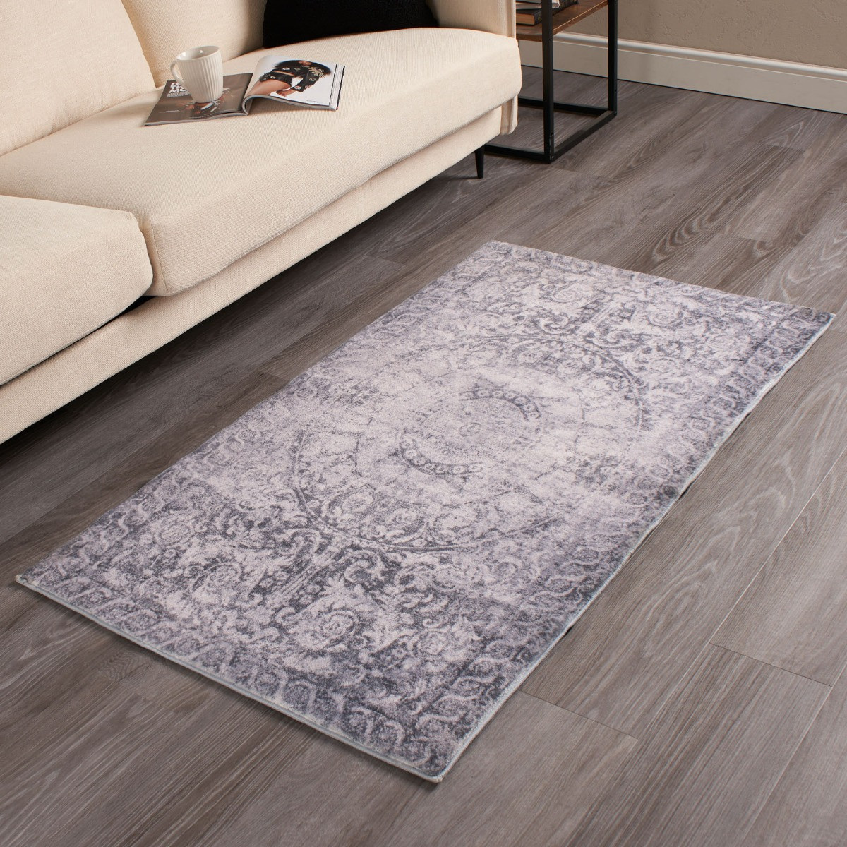 OHS Vintage Washed Flat Rug, Grey - 120 x 170cm>