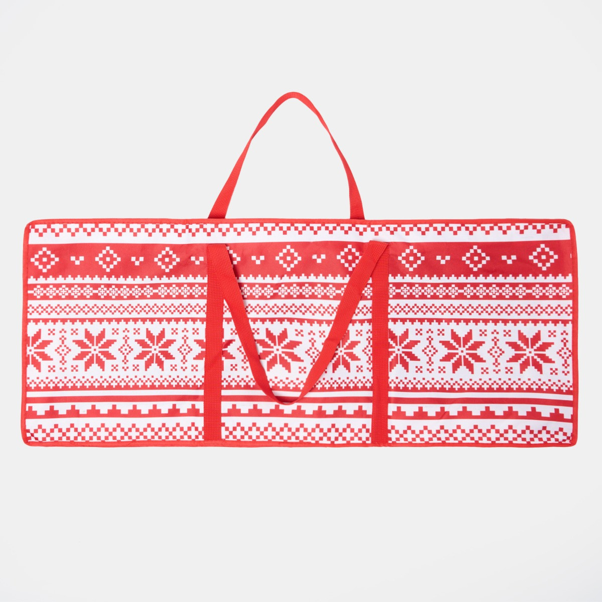 OHS Christmas Nordic Print Wrap Storage Bag - Red>