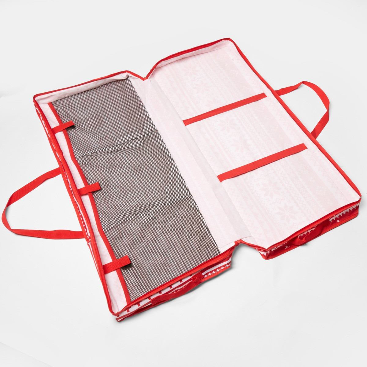 OHS Christmas Nordic Print Wrap Storage Bag - Red>