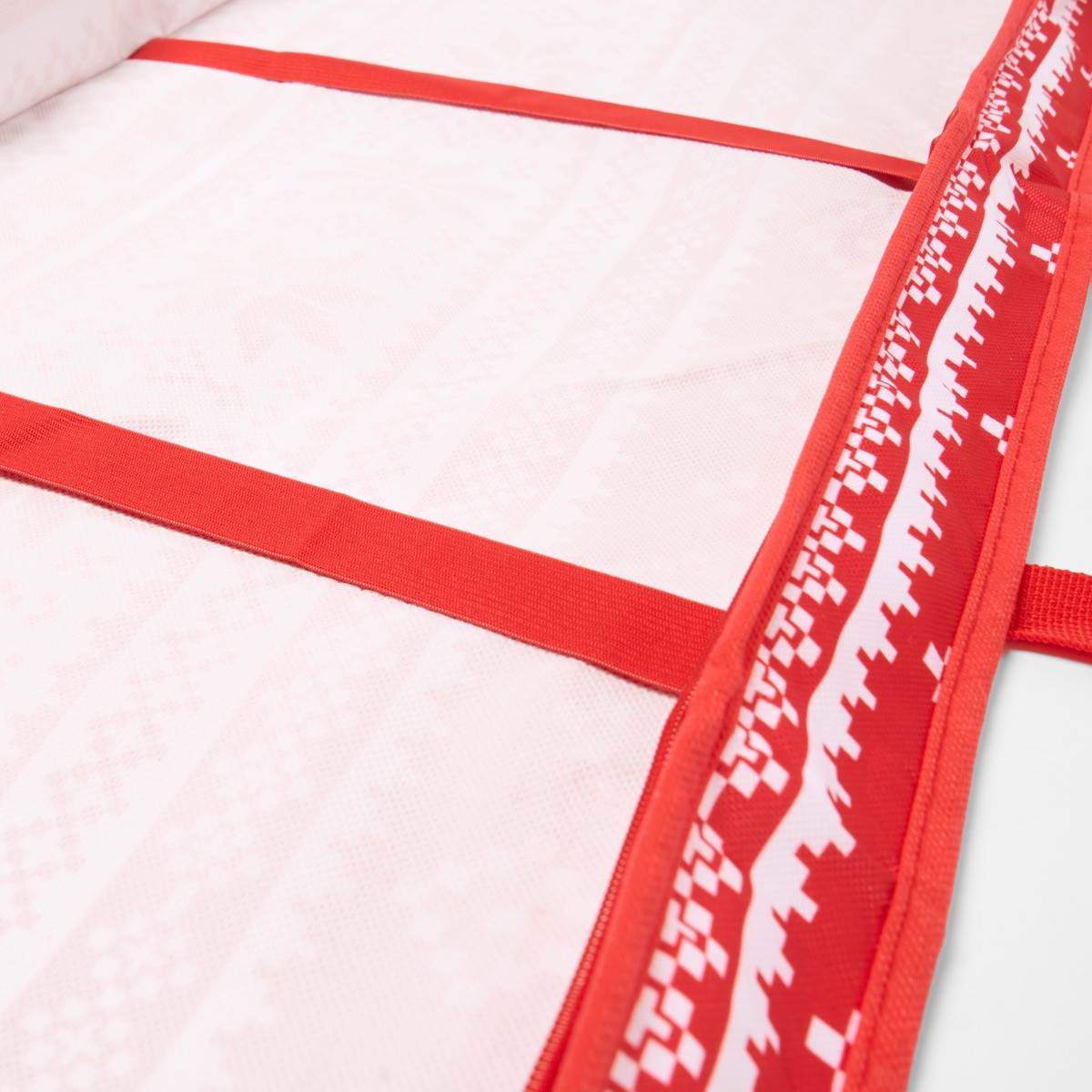 OHS Christmas Nordic Print Wrap Storage Bag - Red>