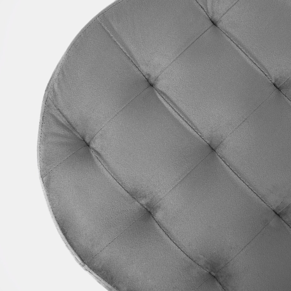 OHS Matte Velvet Foldable Round Storage Ottoman - Charcoal>