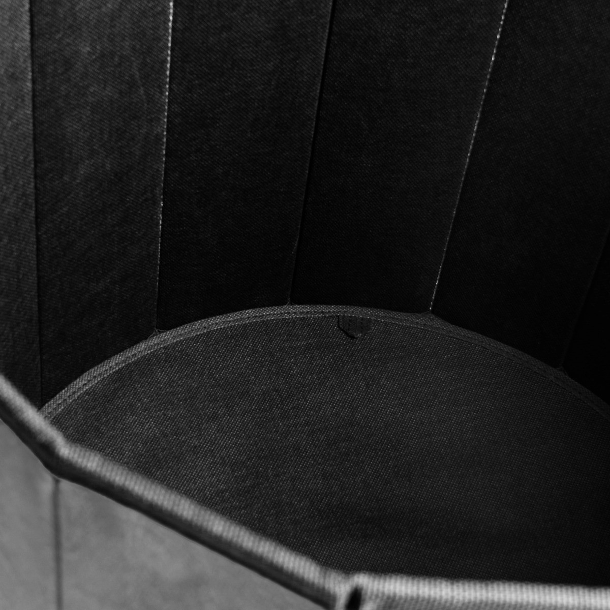 OHS Matte Velvet Foldable Round Storage Ottoman - Charcoal>