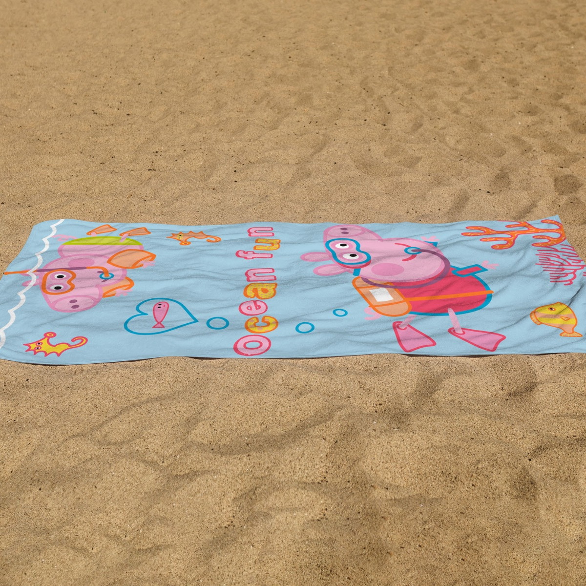 Peppa Pig Diving Beach Towel - Blue>