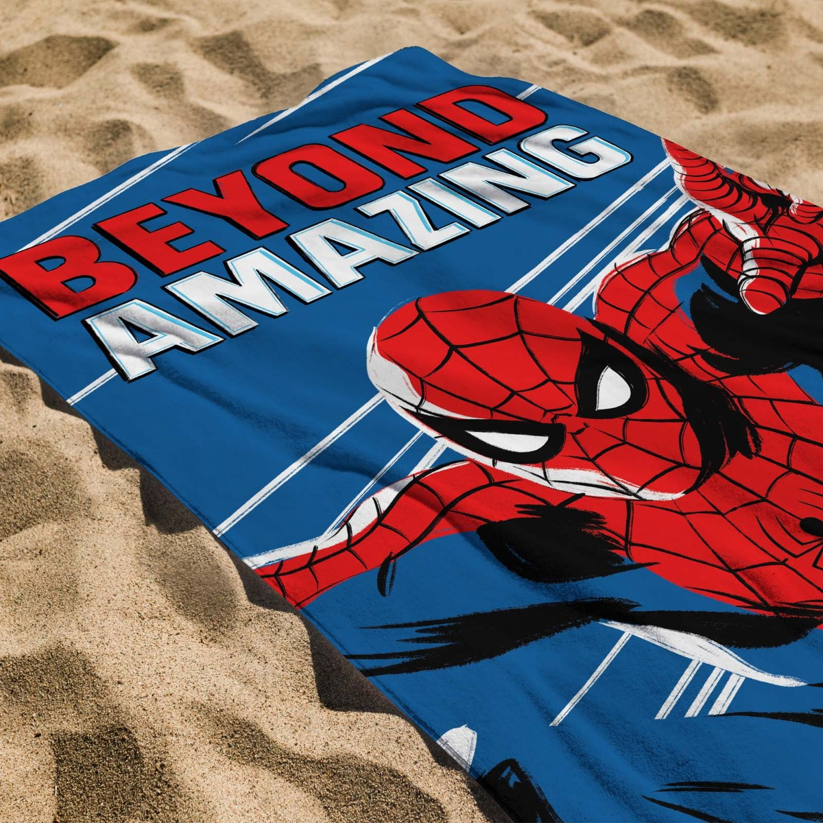 Spiderman Beyond Beach Towel - Blue>