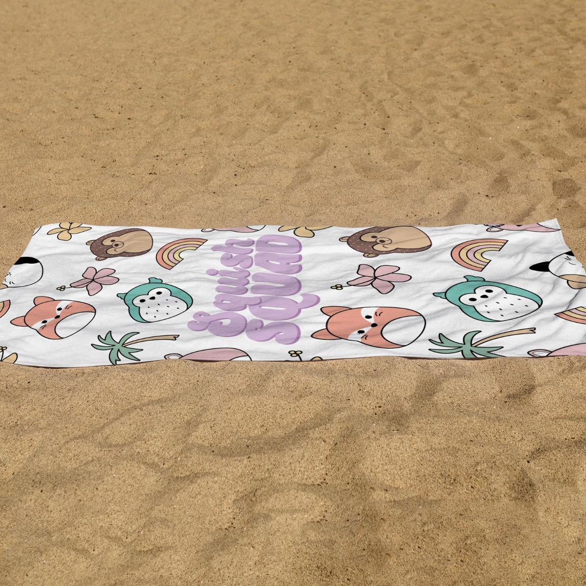Squishmallows Squad Beach Towel - White >