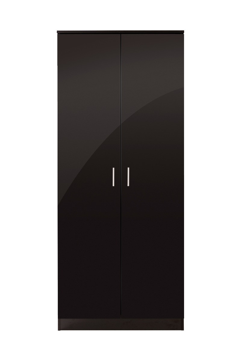 Ottawa 2 Door Wardrobe - Plain Black>
