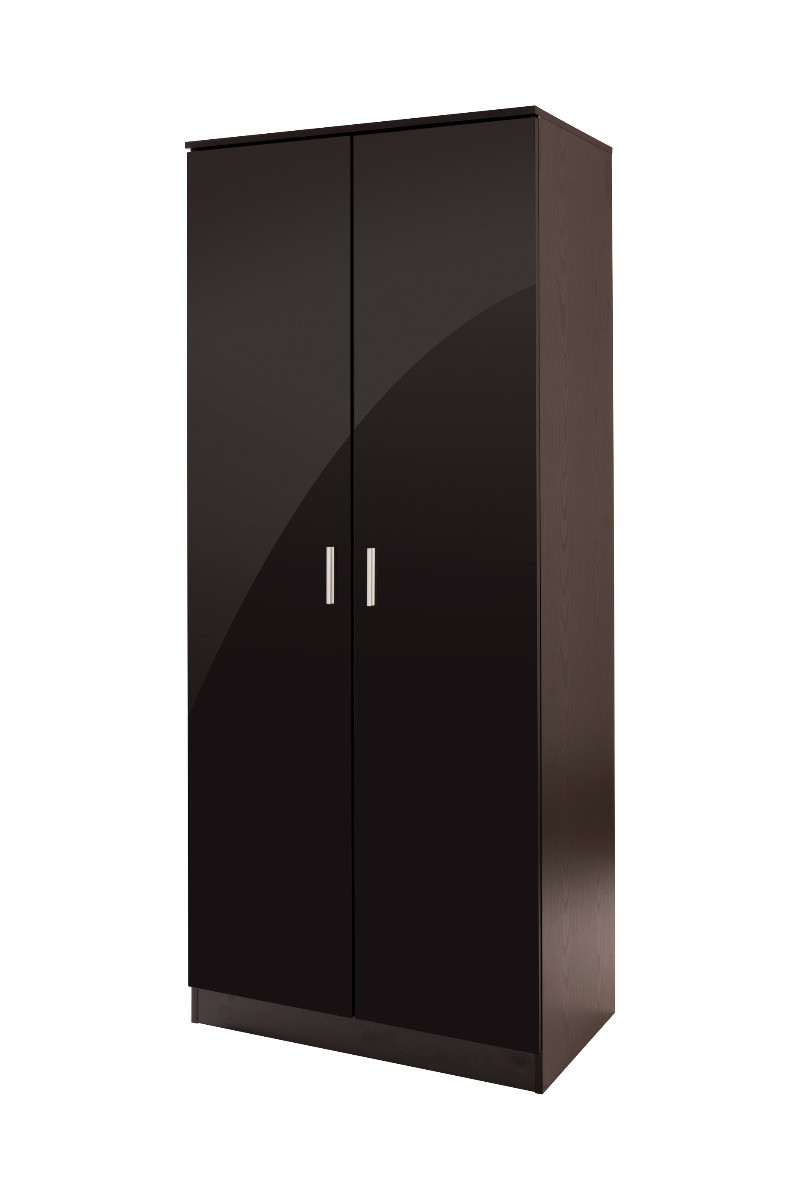 Ottawa 2 Door Wardrobe - Plain Black>