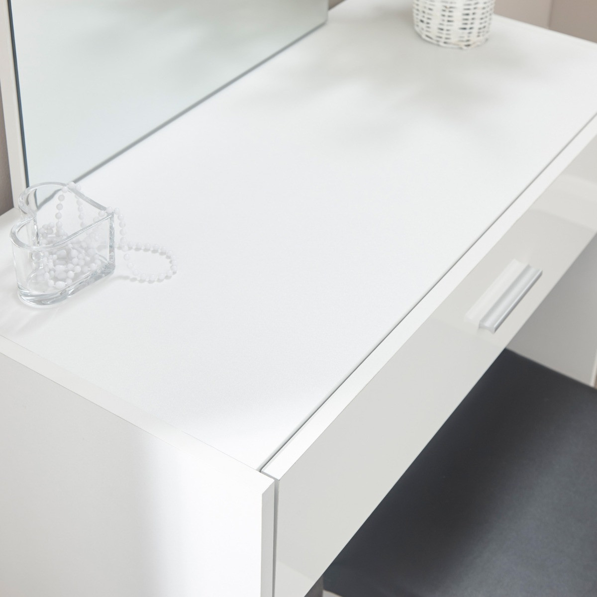 Ottawa Dressing Table with Stool Set - White>