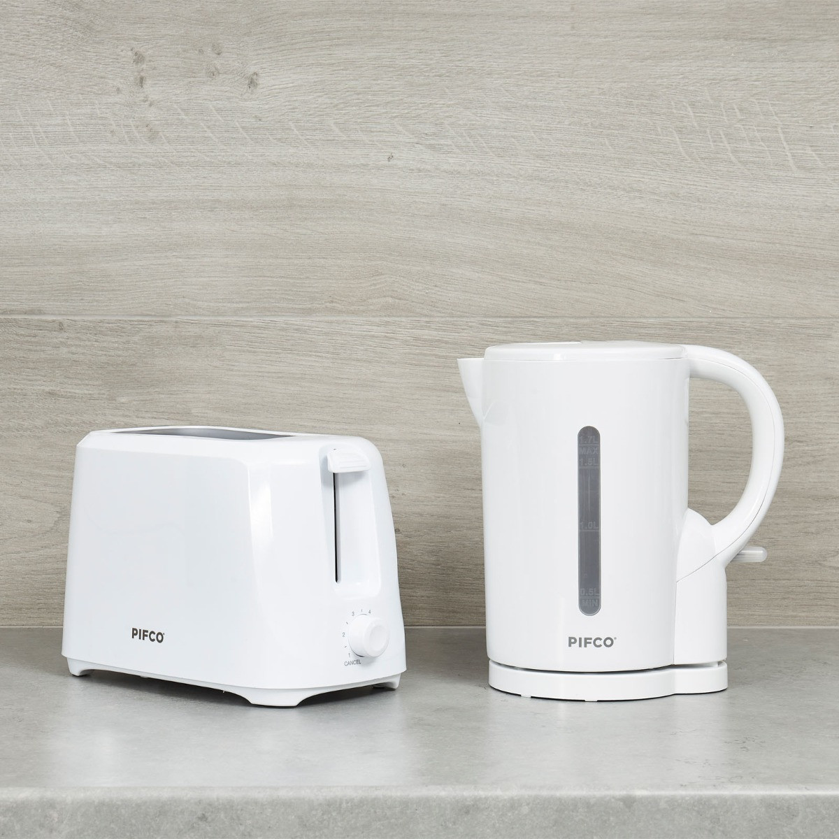 PIFCO Essentials Kettle & 2-Slice Toaster Bundle - White>